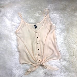 Windsor cream off white tank top tie front size S